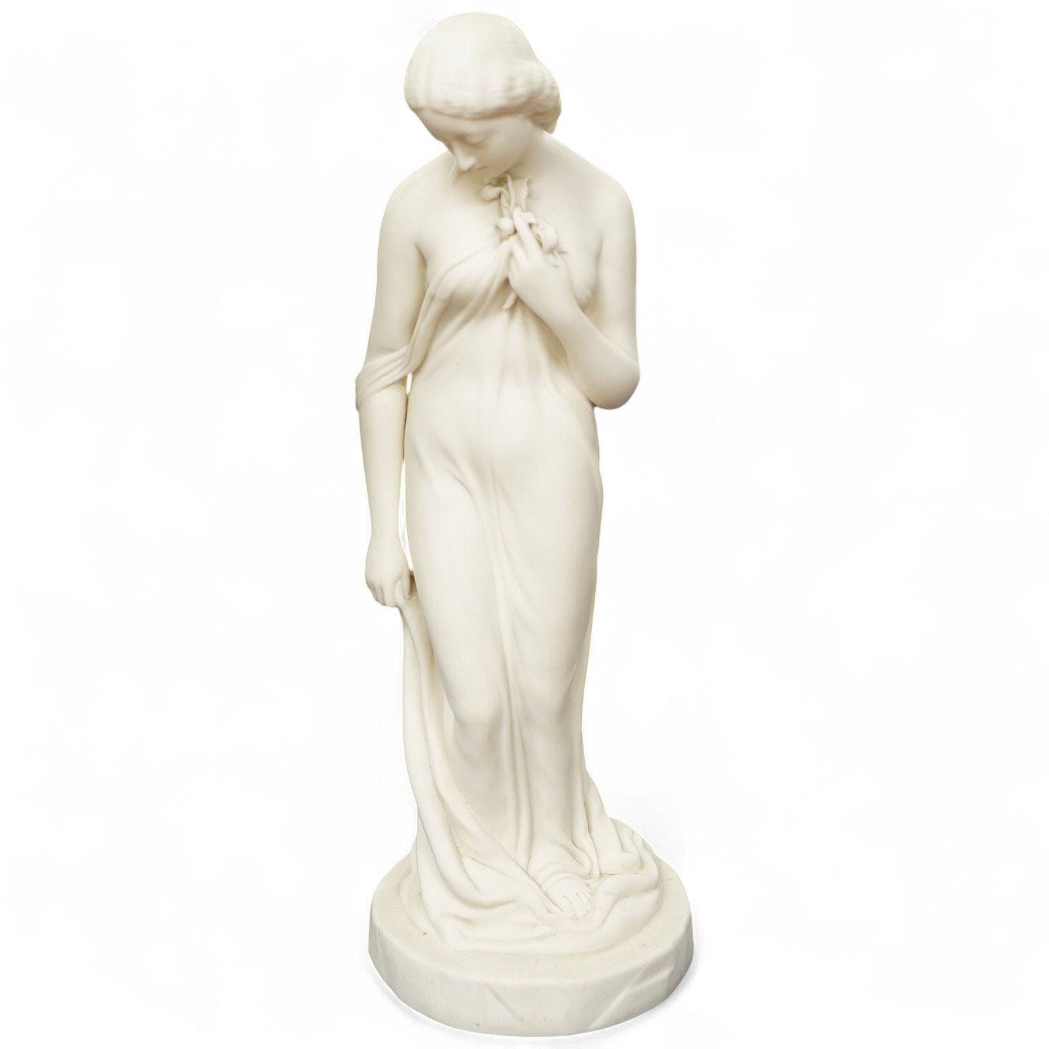 An Art Union of Great Britain Parian figure, circa 1860, modelled as a standing maiden, 43cm